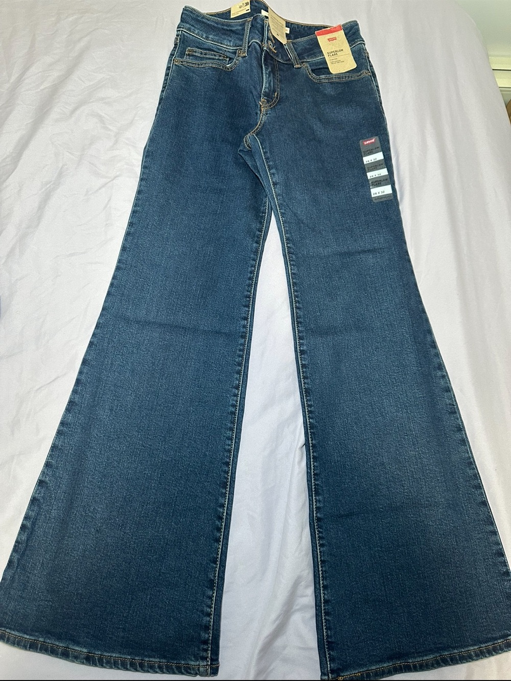 NWT Levi’s Super Low Flare Jeans Dark Wash Y2K 200s